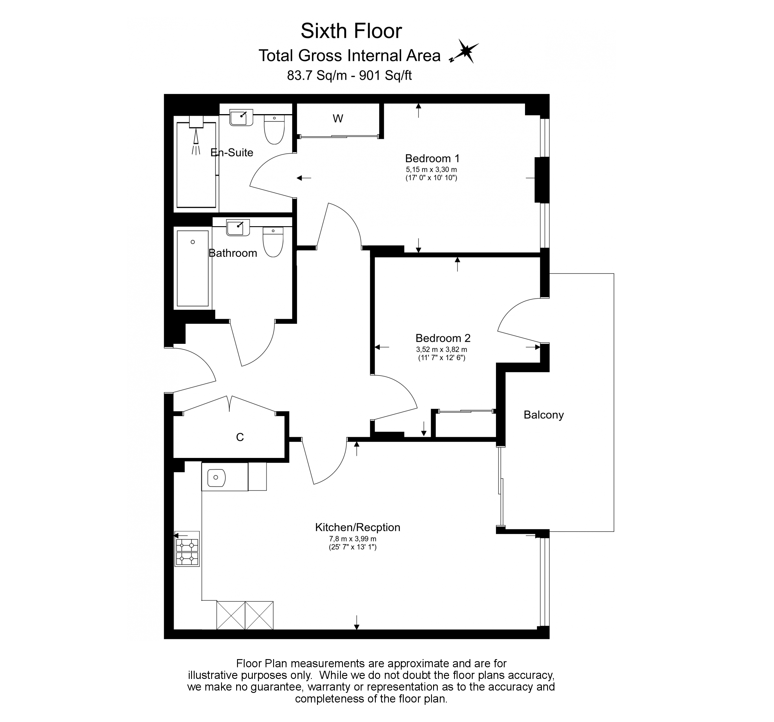 2  bedrooms flat to rent in Central Avenue, Fulham, SW6-Floorplan