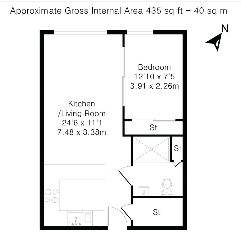 1  bedroom flat to rent in Townmead Road, Fulham, SW6-Floorplan