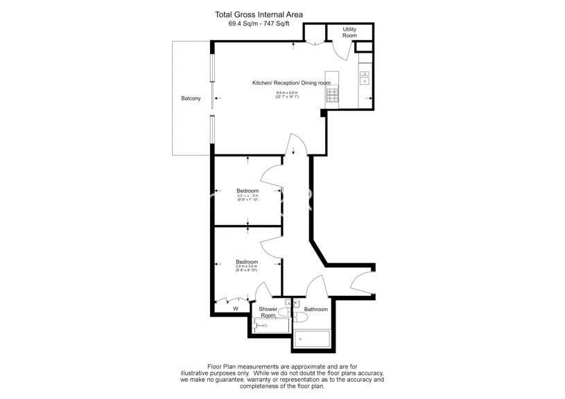2  bedrooms flat to rent in Mahogany House, Lensbury Avenue, SW6-Floorplan
