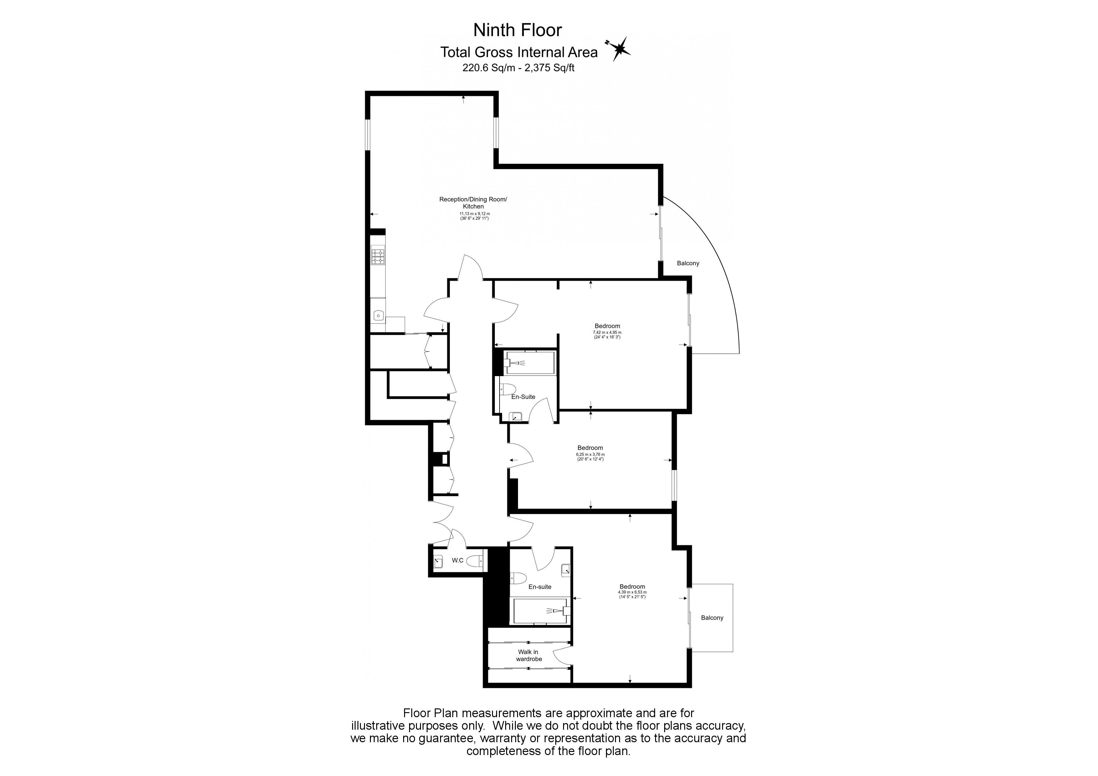 3 bedrooms flat to rent in Chelsea Village, Fulham Road, SW6-Floorplan