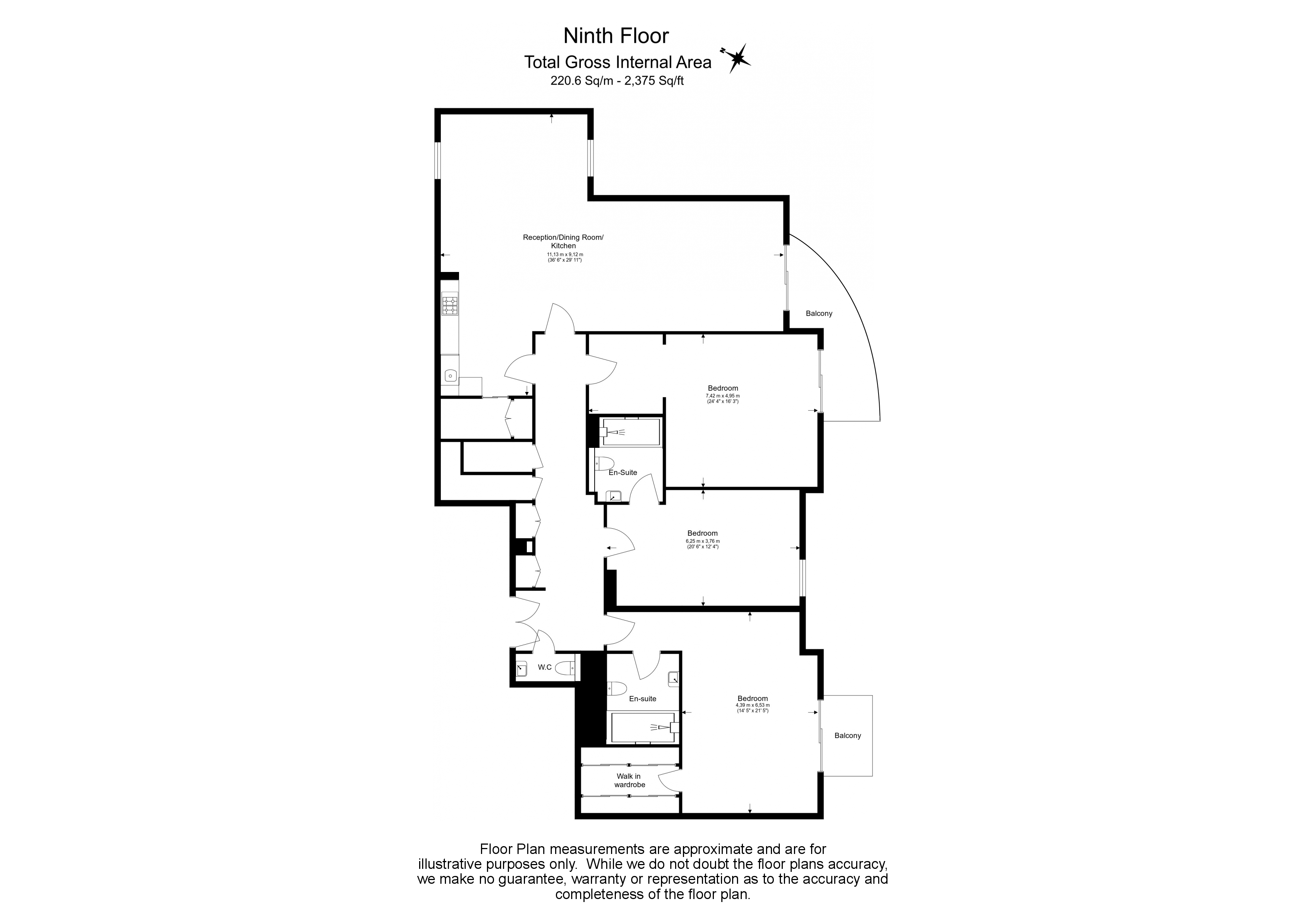 3  bedrooms flat to rent in Chelsea Village, Fulham Road, SW6-Floorplan