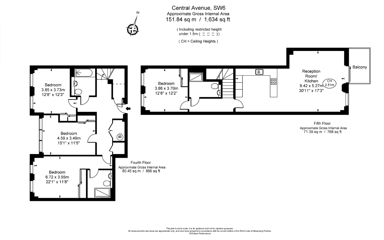 4  bedrooms flat to rent in Central Avenue, Fulham, SW6-Floorplan