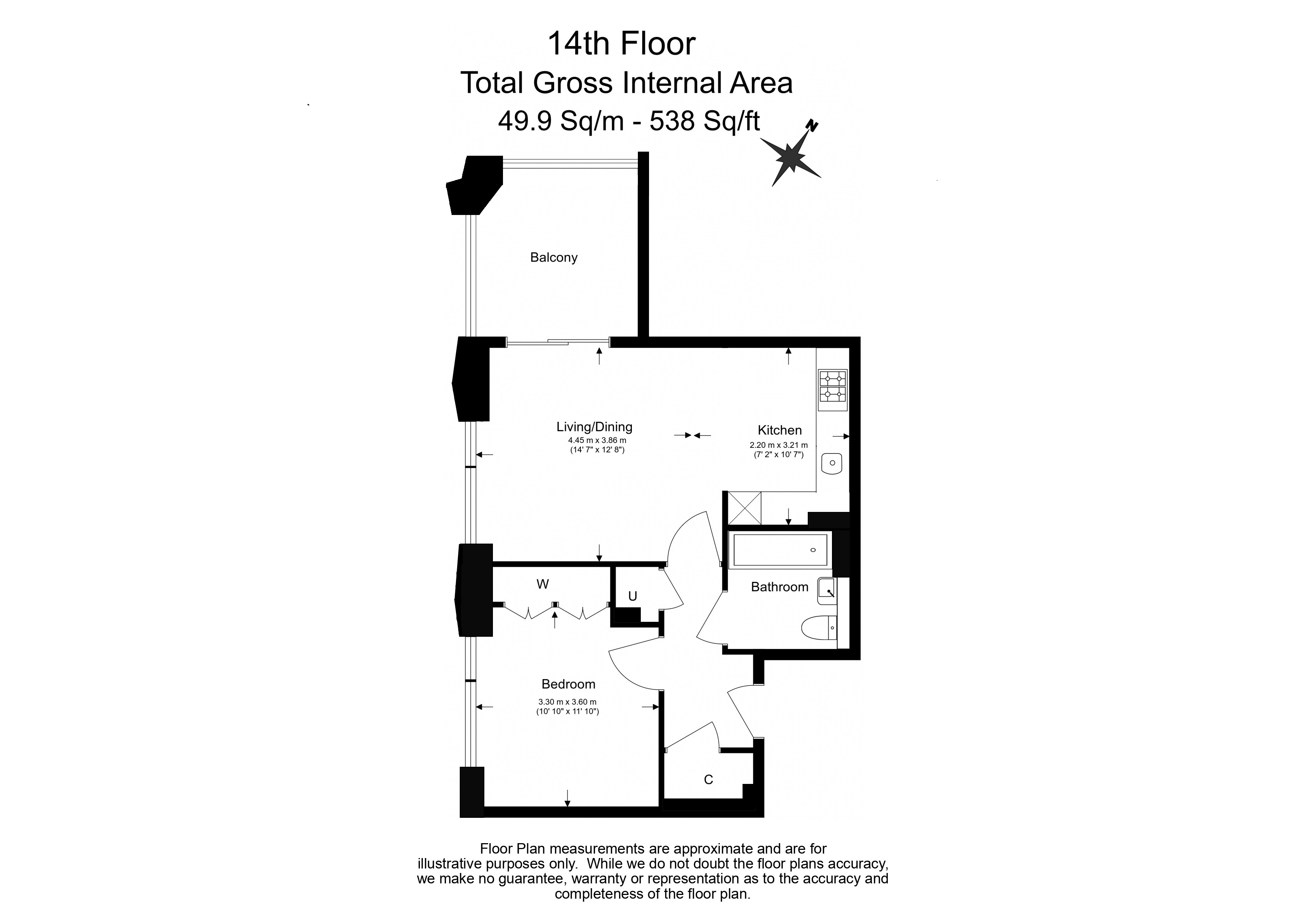 1  bedroom flat to rent in Kings Tower, Chelsea Creek, SW6-Floorplan