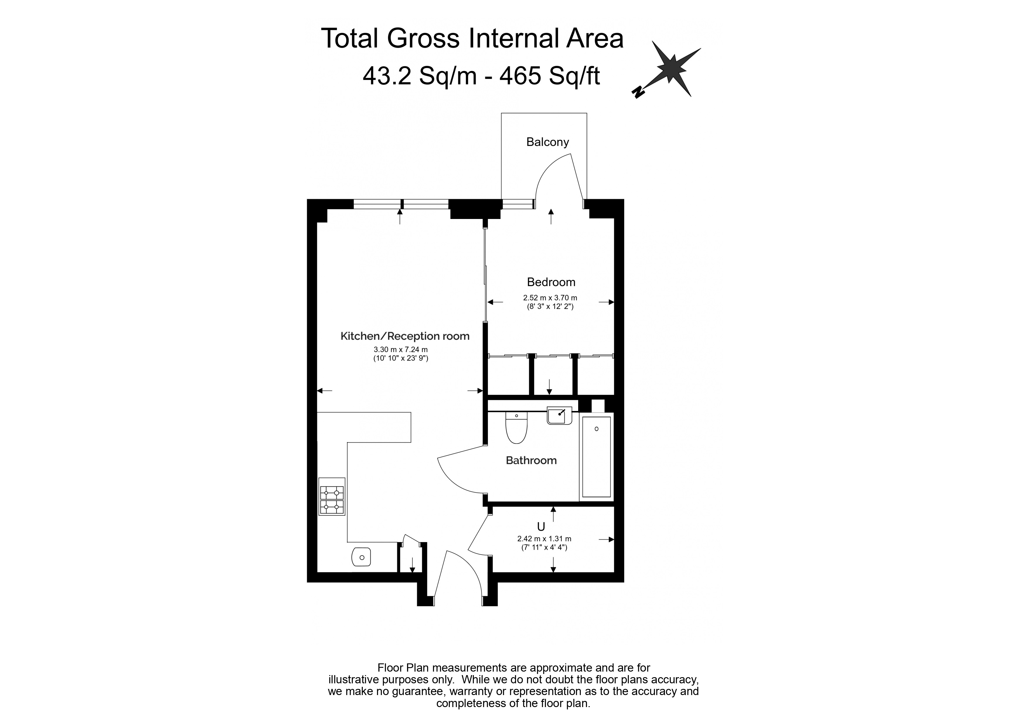1  bedroom flat to rent in Dockside House, 4 Park Street, SW6-Floorplan