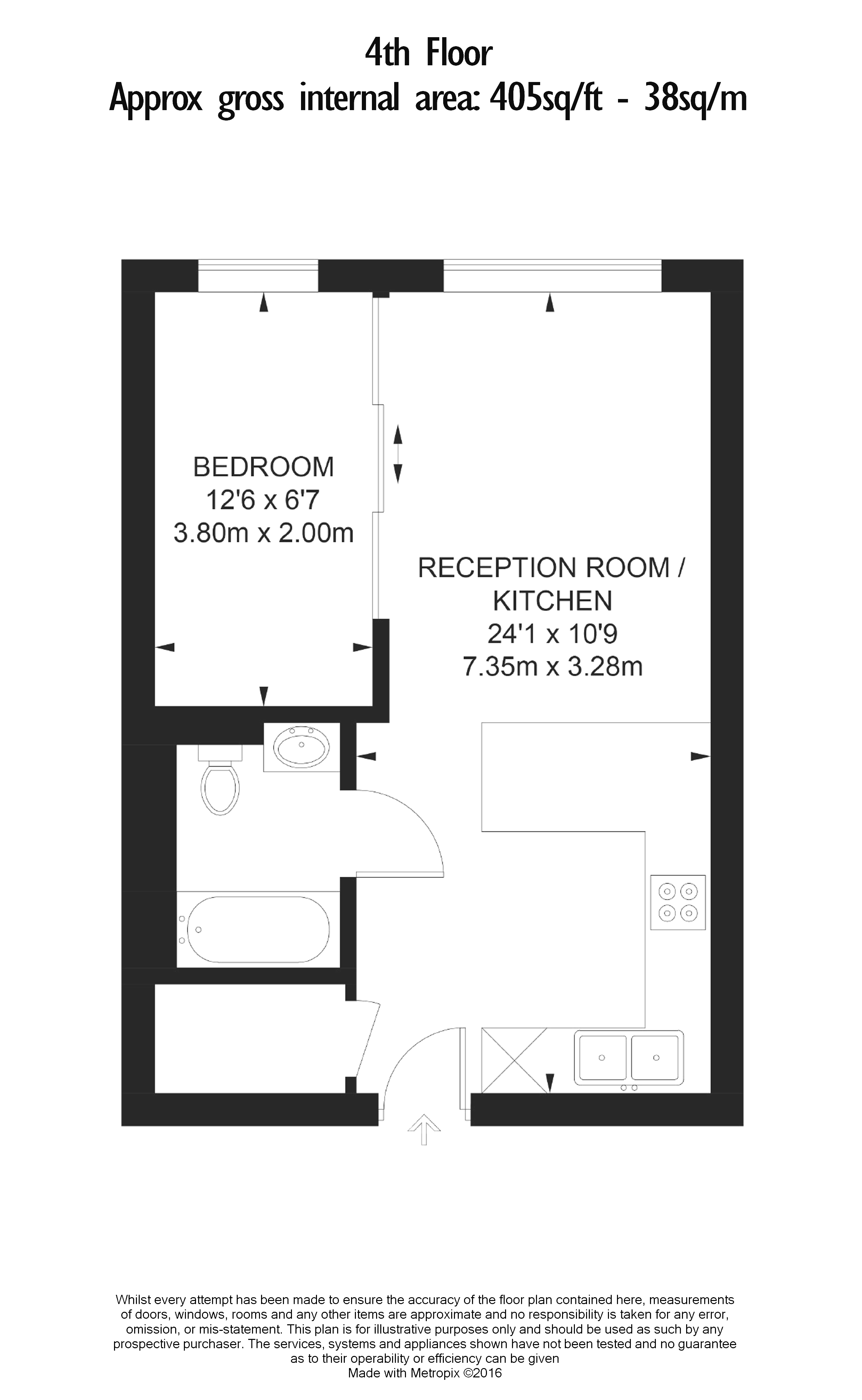 1  bedroom flat to rent in Octavia House, Townmead Road, SW6-Floorplan