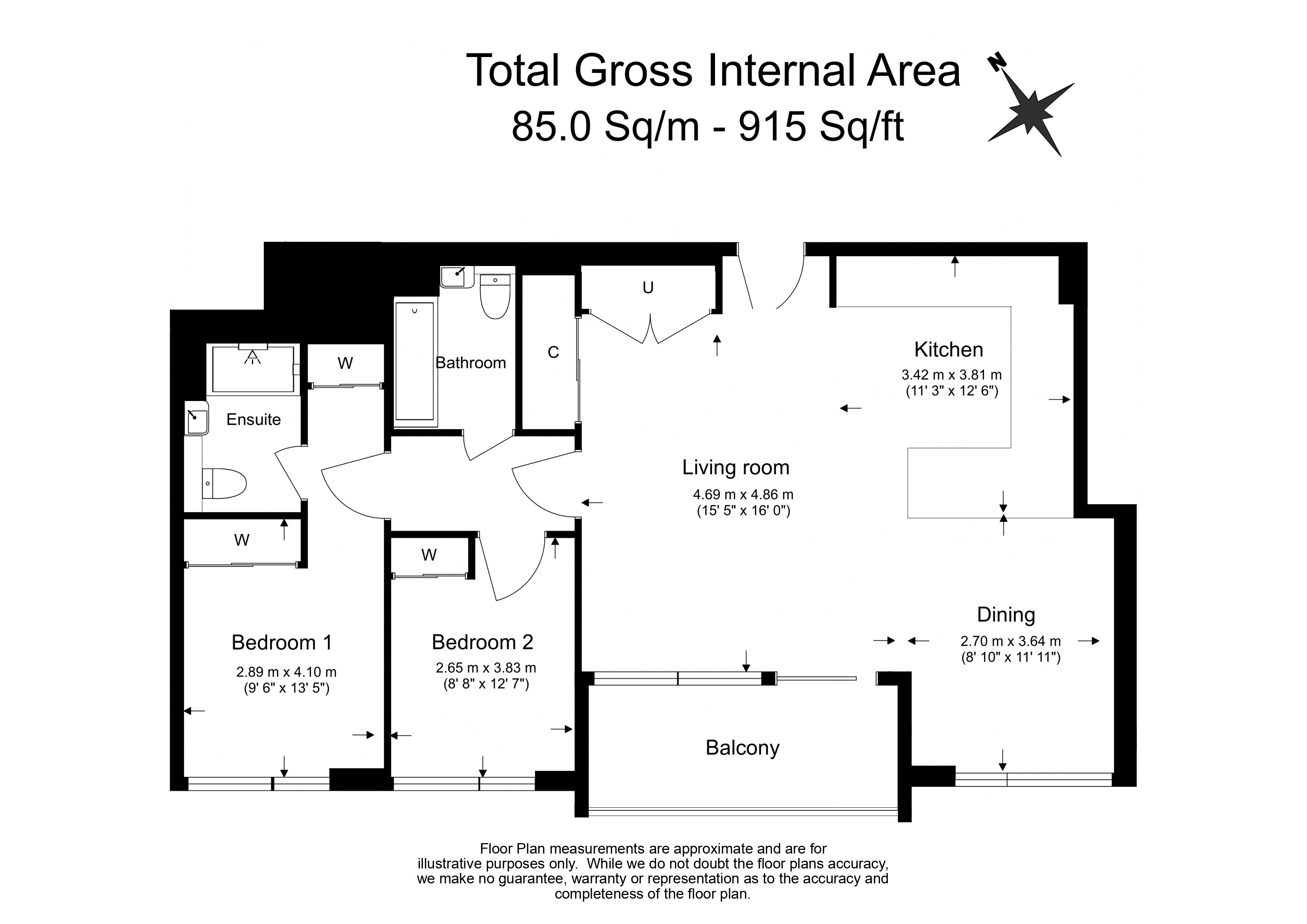 2  bedrooms flat to rent in Sands End Lane, Imperial Wharf, SW6-Floorplan