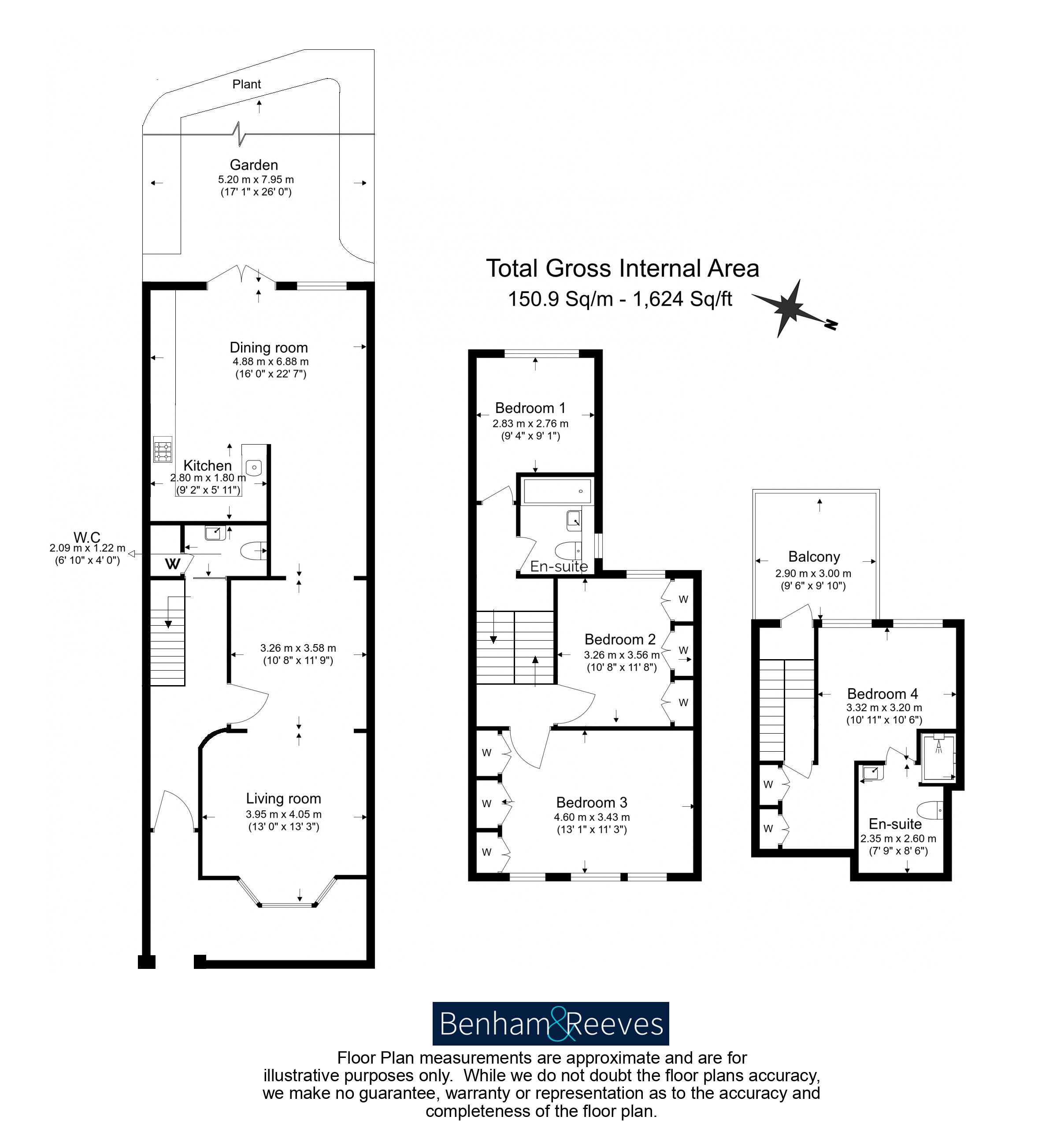 4  bedrooms flat to rent in Rylston Road, Fulham, SW6-Floorplan