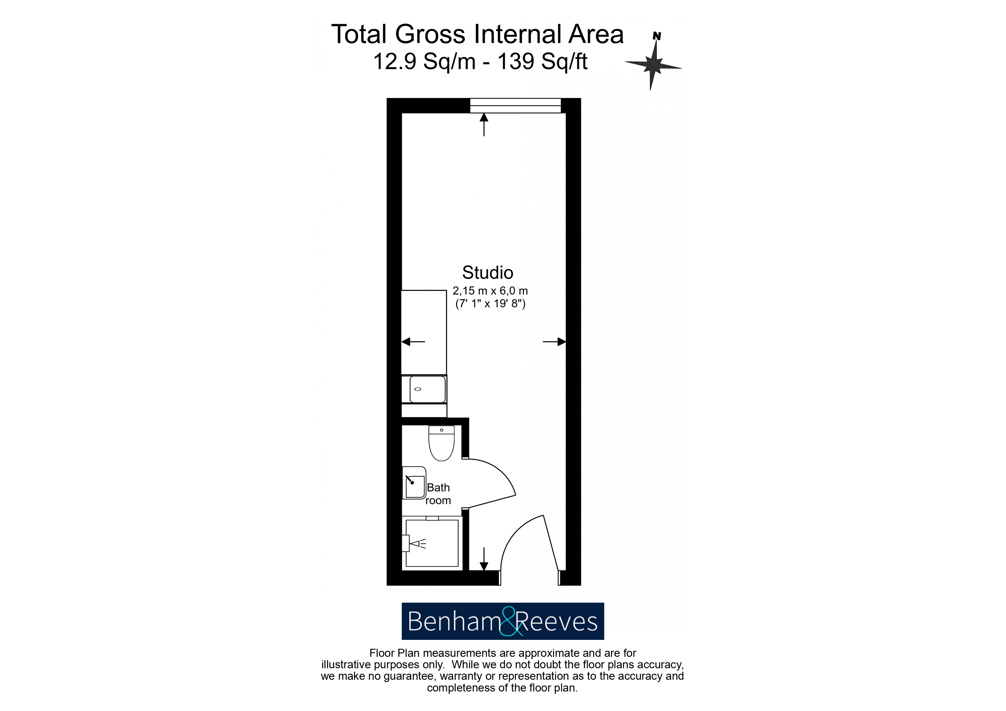 Studio flat to rent in Wandsworth High Street, Imperial Wharf, SW18-Floorplan