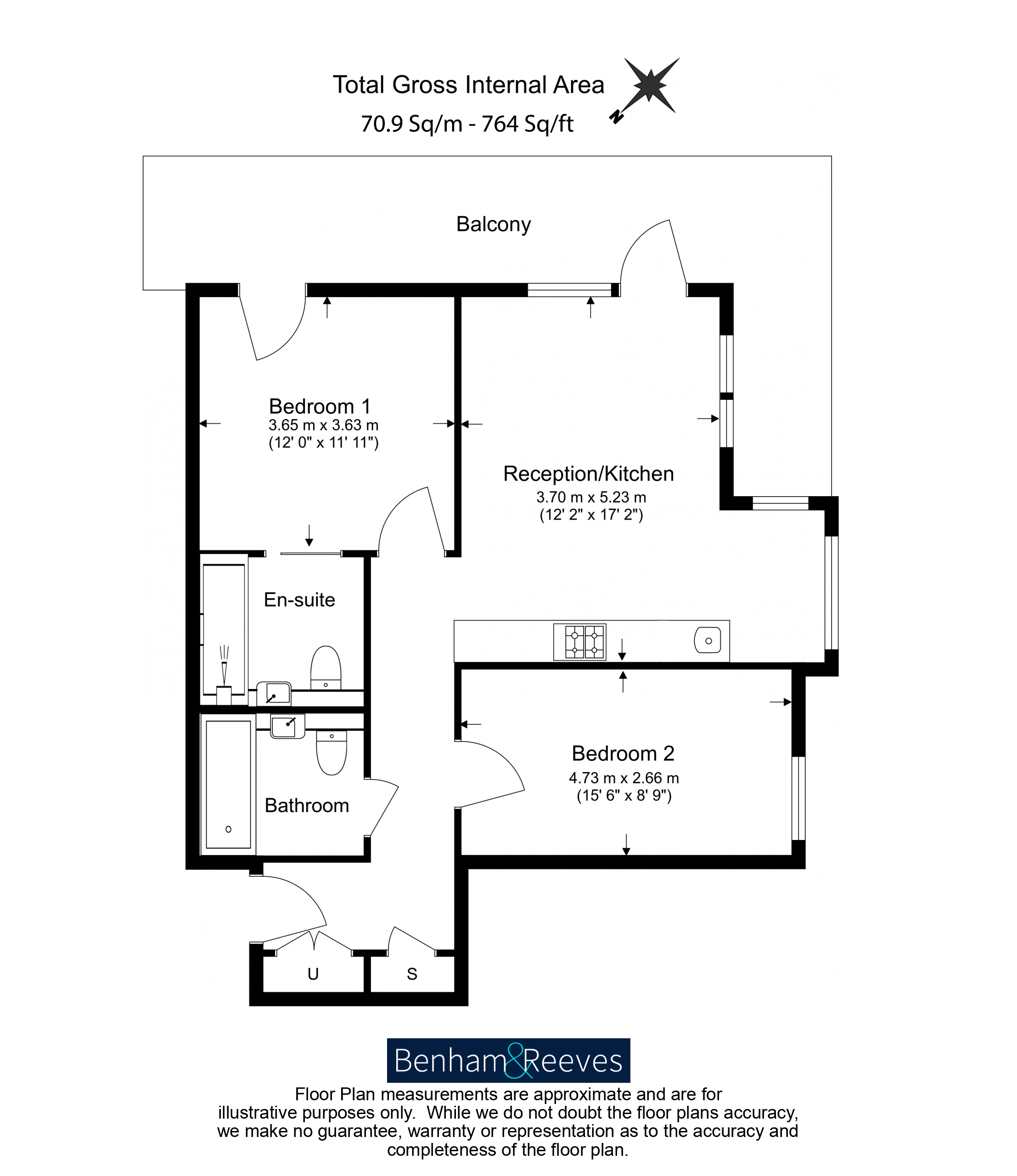 2  bedrooms flat to rent in Coda Residences, York Place, SW11-Floorplan