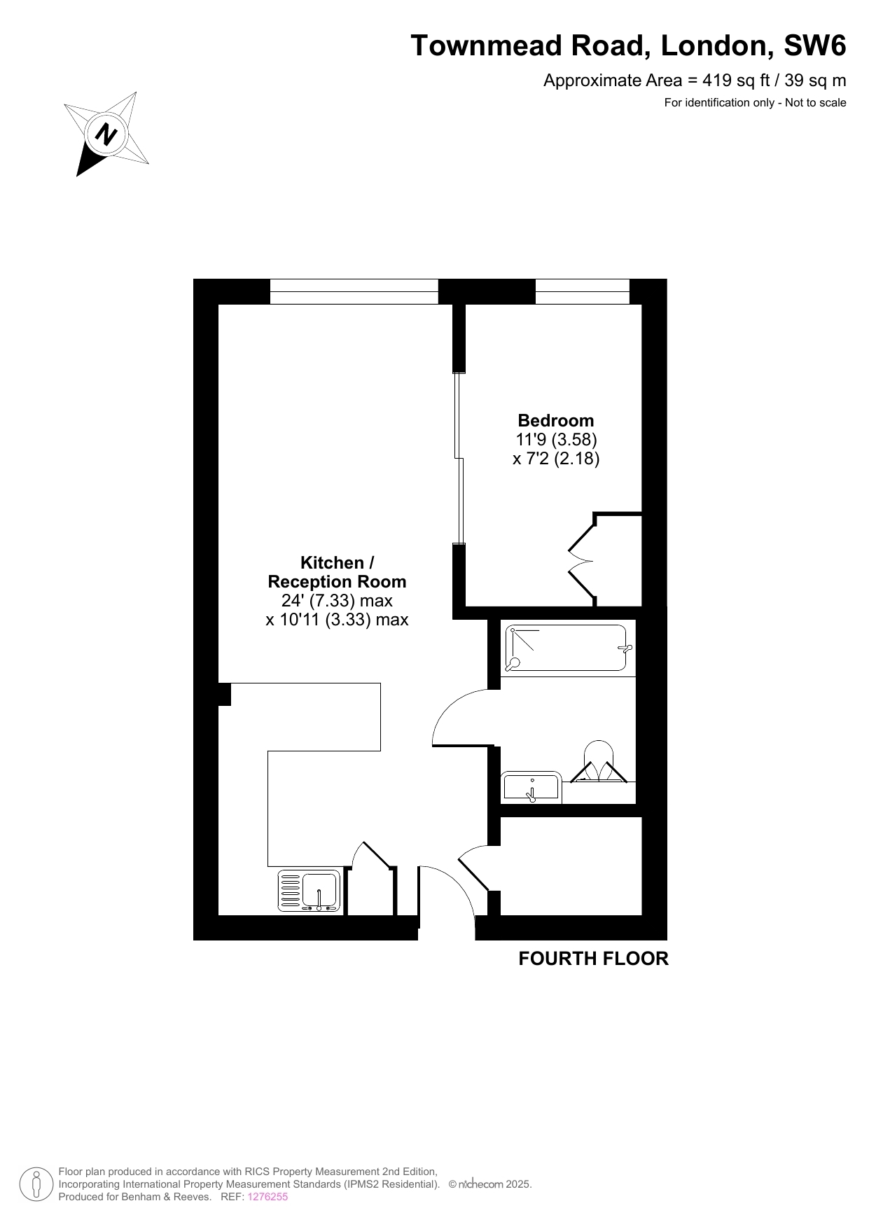 1  bedroom flat to rent in Octavia House, Imperial Wharf,  SW6-Floorplan