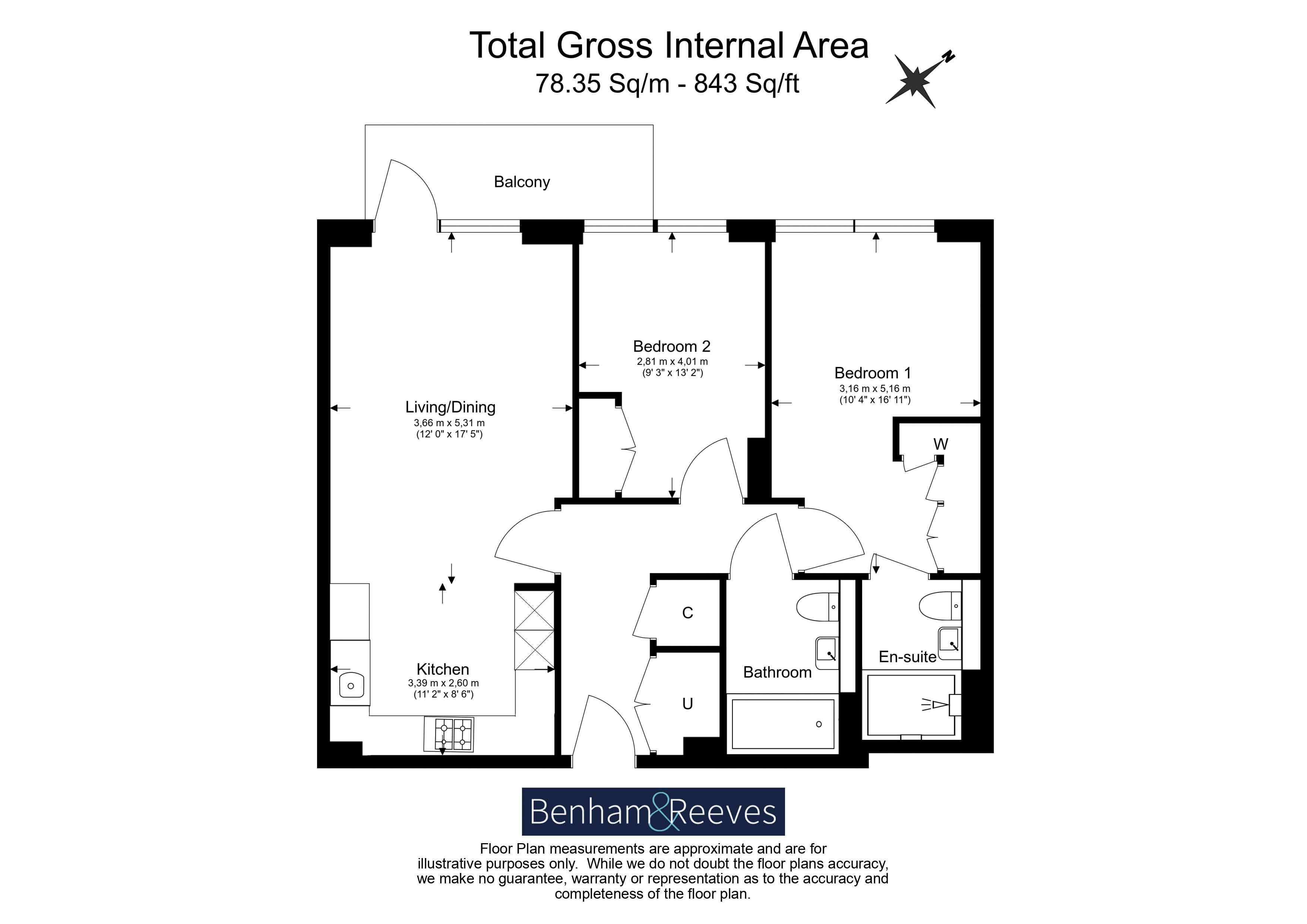 2  bedrooms flat to rent in Westwood Building, Lockgate Road,SW6-Floorplan