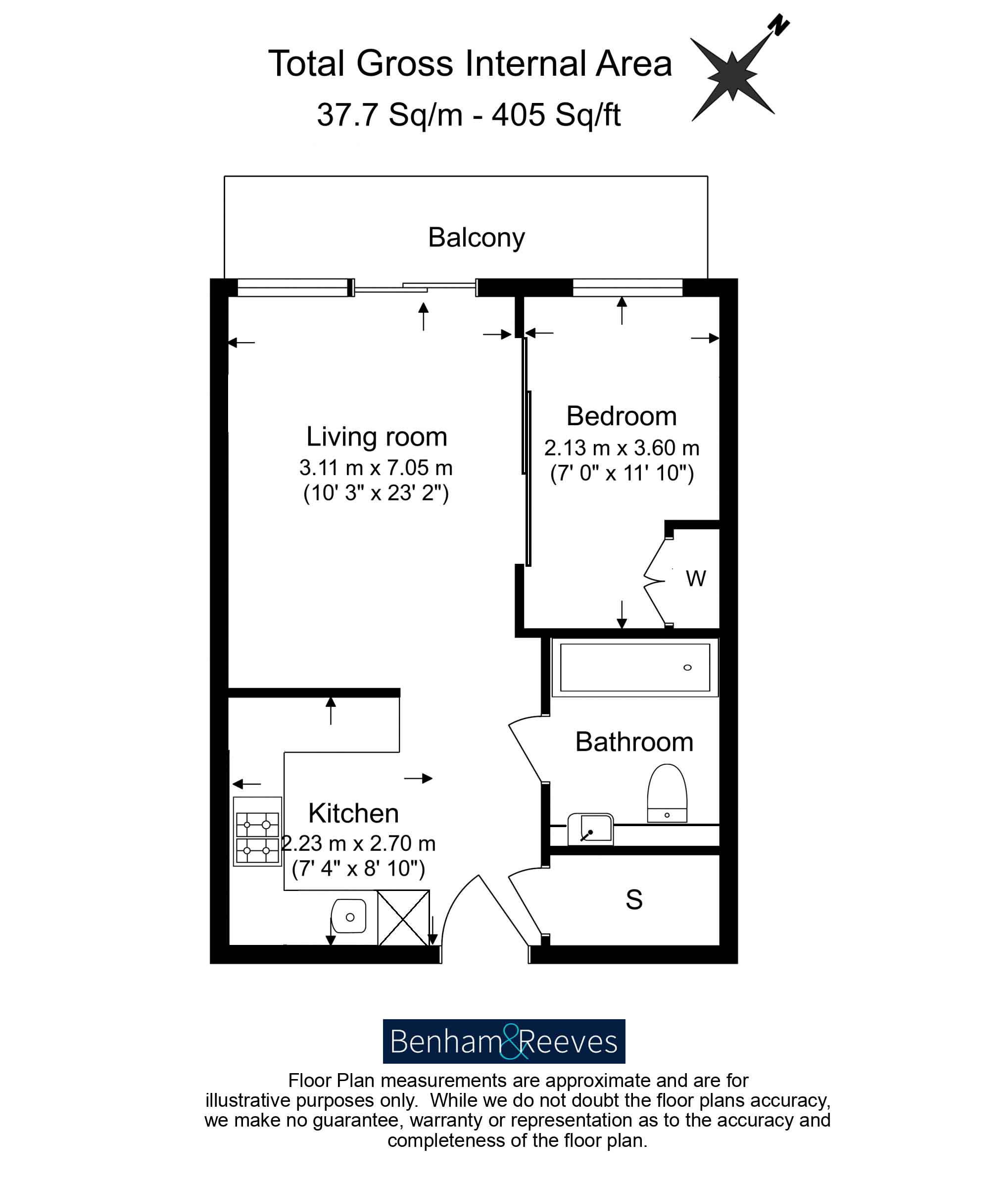 Studio flat to rent in Compass House, Chelsea Creek, SW6-Floorplan