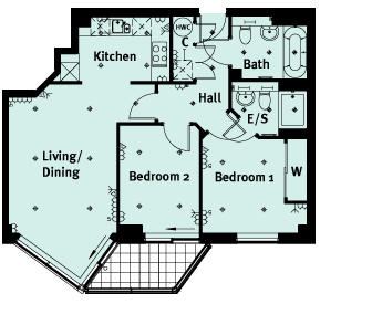 2  bedrooms flat to rent in Battersea Reach, Battersea, SW18-Floorplan