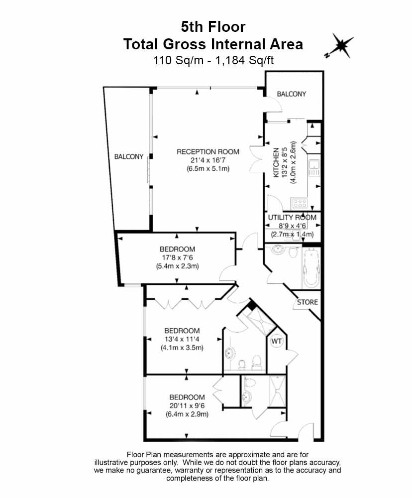 3 bedrooms flat to rent in The Boulevard, Imperial Wharf, SW6-Floorplan