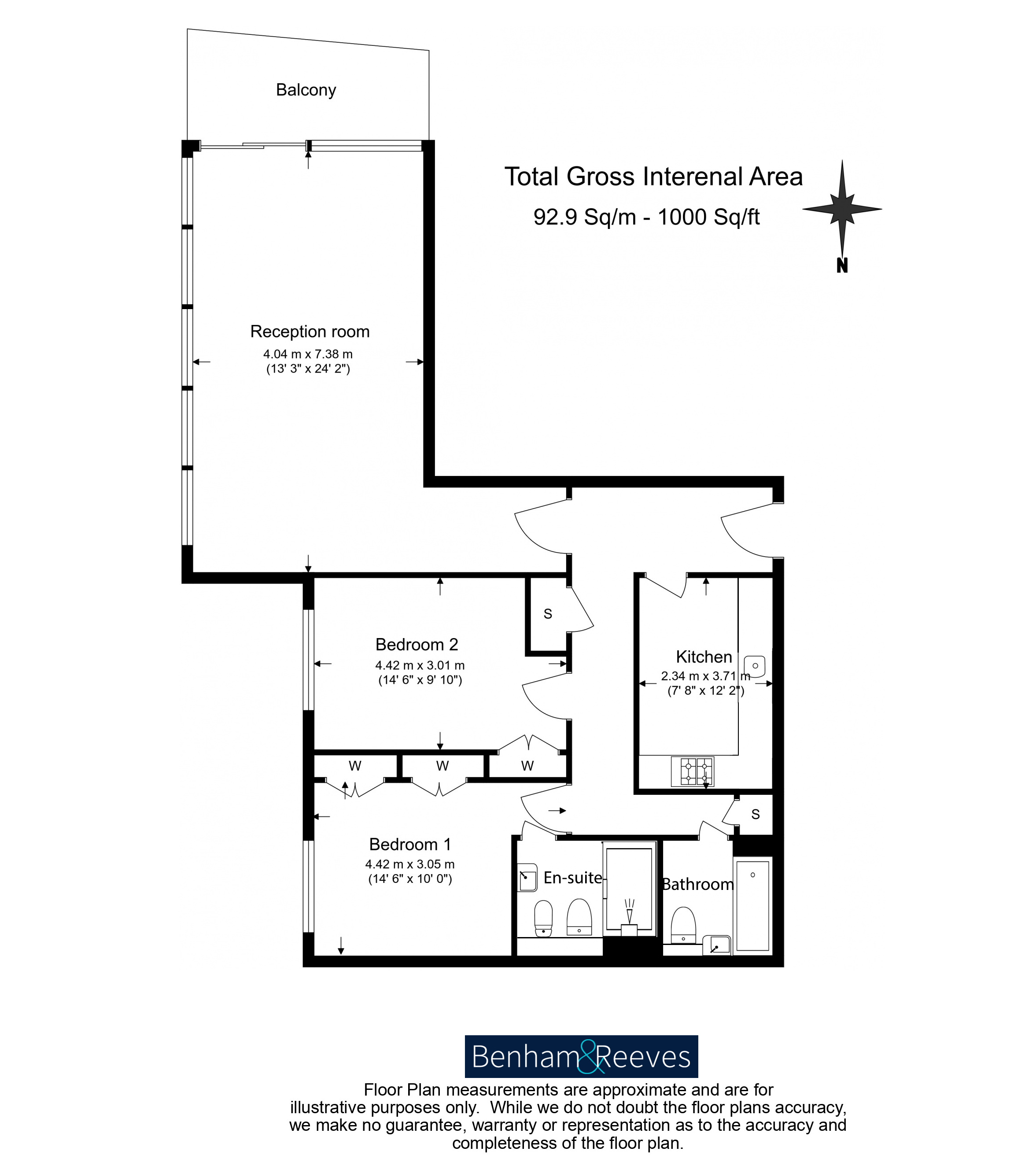 2  bedrooms flat to rent in The Boulevard, Imperial Wharf, SW6-Floorplan