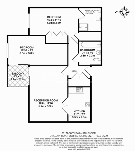 2 bedrooms flat to rent in Imperial Wharf, Fulham, SW6-Floorplan