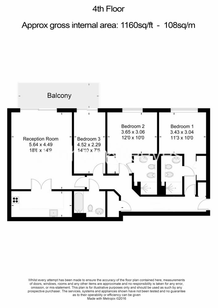 3  bedrooms flat to rent in Thames Point, Imperial Wharf, SW6-Floorplan