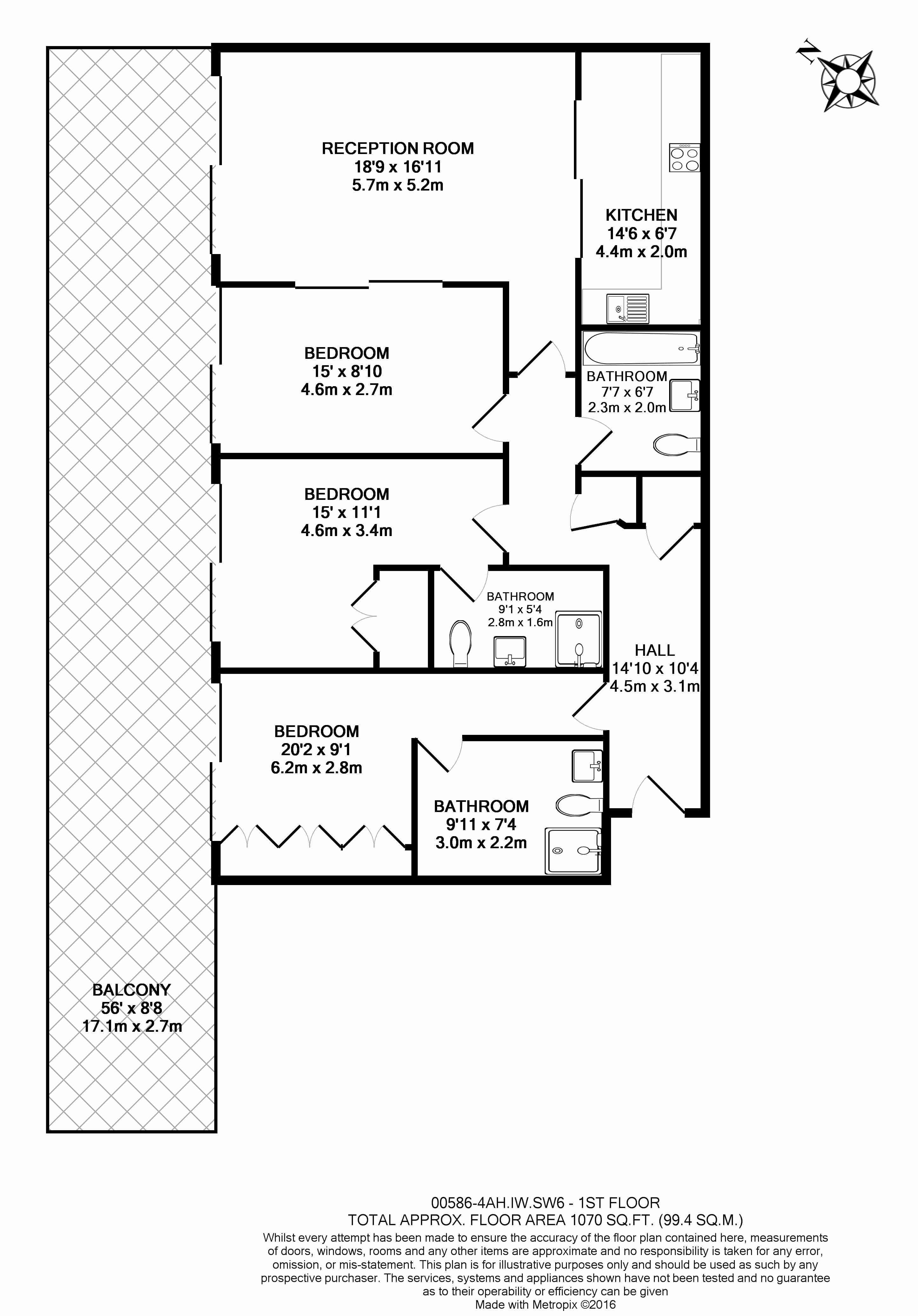 3 bedrooms flat to rent in Lensbury Avenue, Fulham, SW6-Floorplan