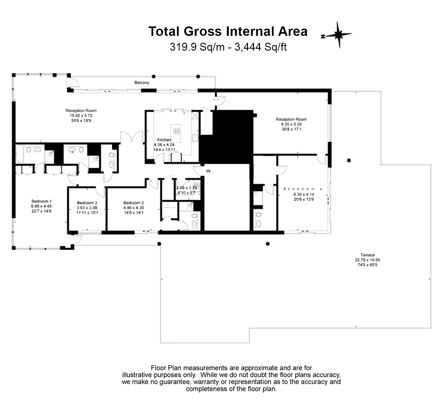 4 bedrooms flat to rent in Fountain House, The Boulevard, Imperial Wharf, SW6-Floorplan