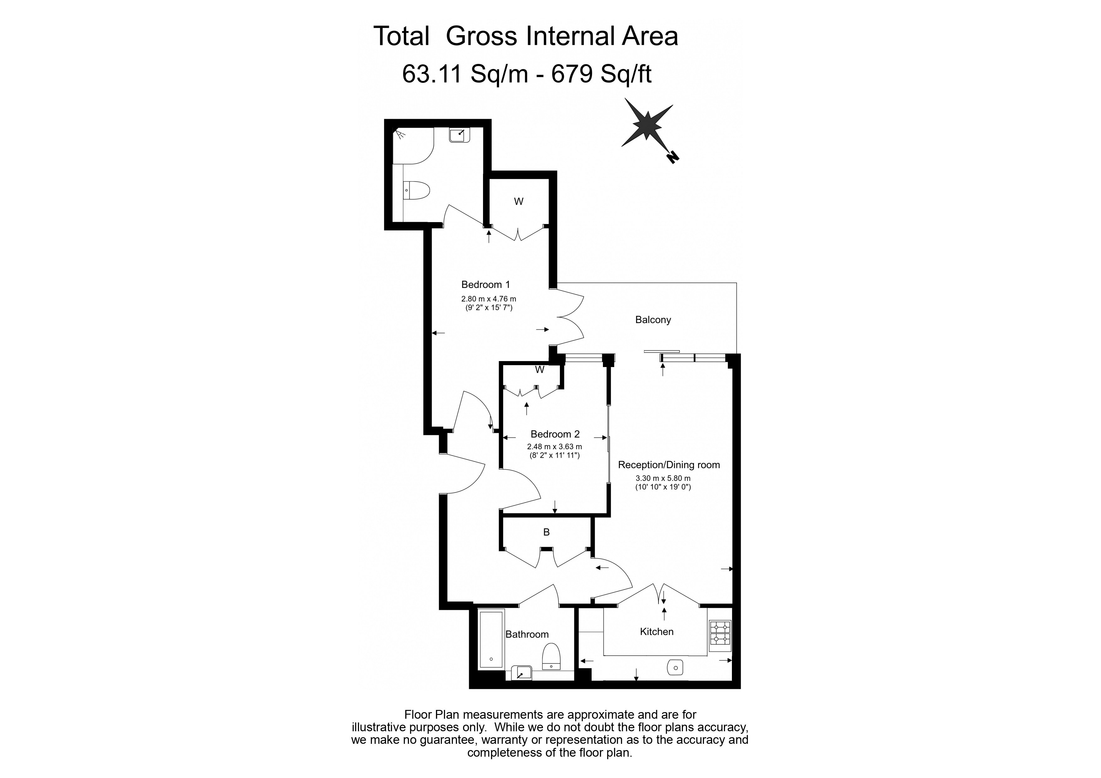 2  bedrooms flat to rent in Harbour Reach, Imperial Wharf, SW6-Floorplan