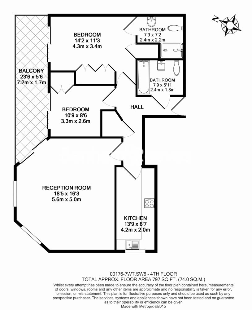 2  bedrooms flat to rent in Imperial Wharf, Fulham, SW6-Floorplan