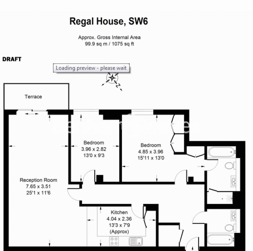 2  bedrooms flat to rent in Imperial Wharf, Fulham, SW6-Floorplan