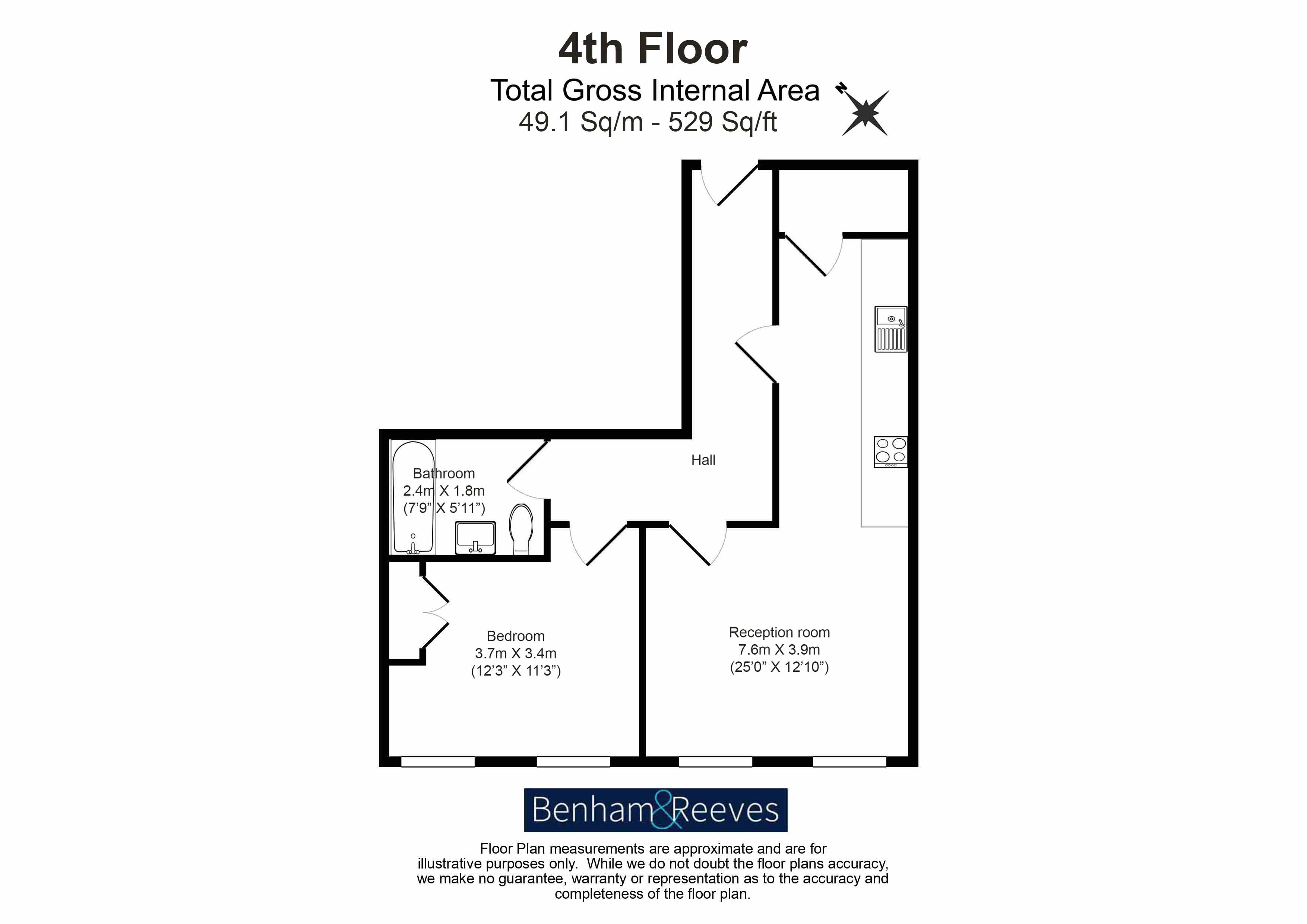 1 bedroom  for sale in Highbury Stadium Square, Highbury, N5-Floorplan