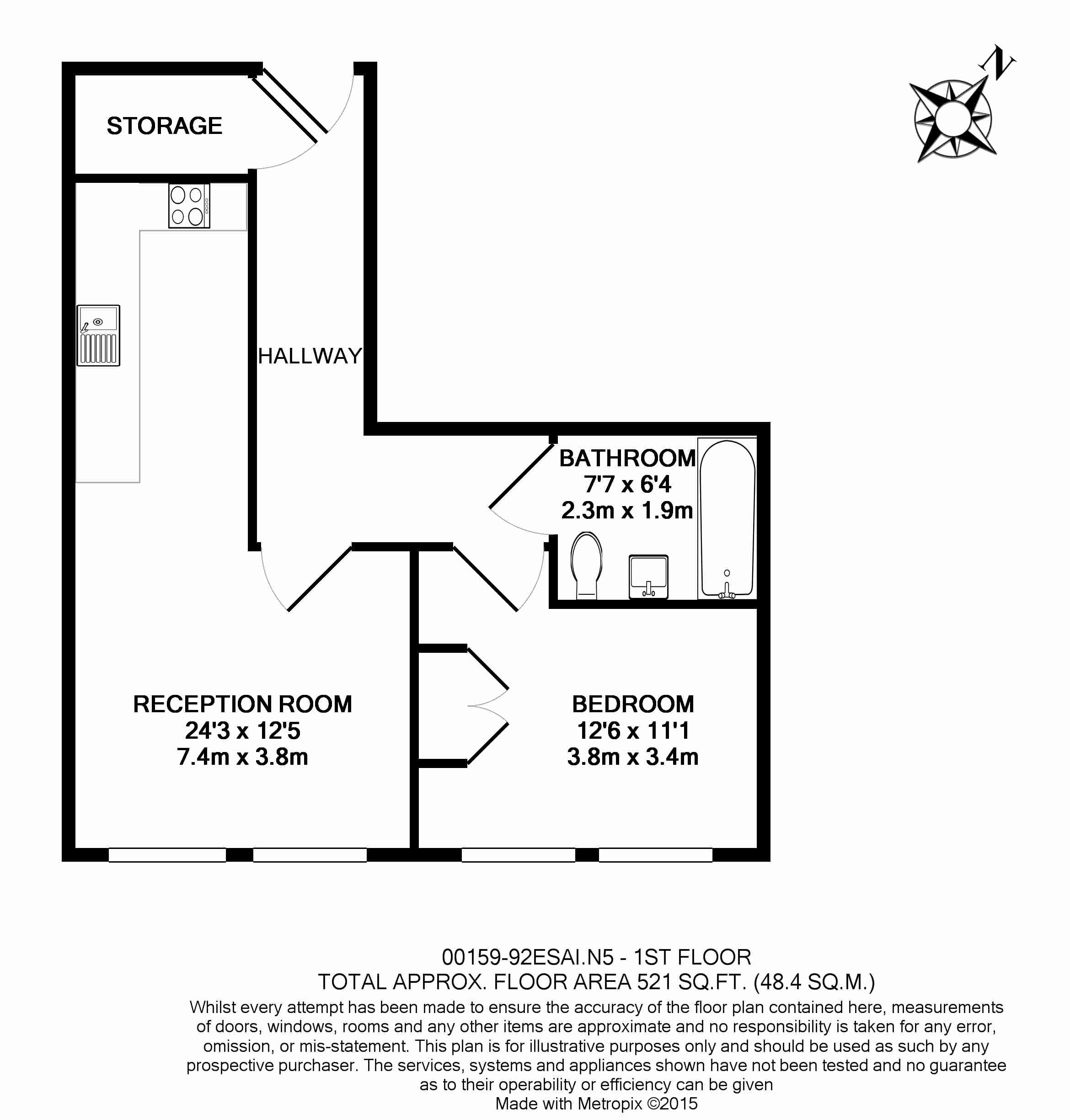 1 bedroom flat to rent in Highbury Stadium Square, Highbury, N5-Floorplan