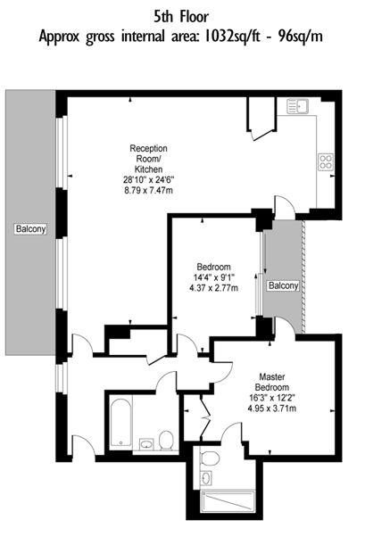 2  bedrooms flat to rent in Highbury Stadium Square, Highbury, N5-Floorplan
