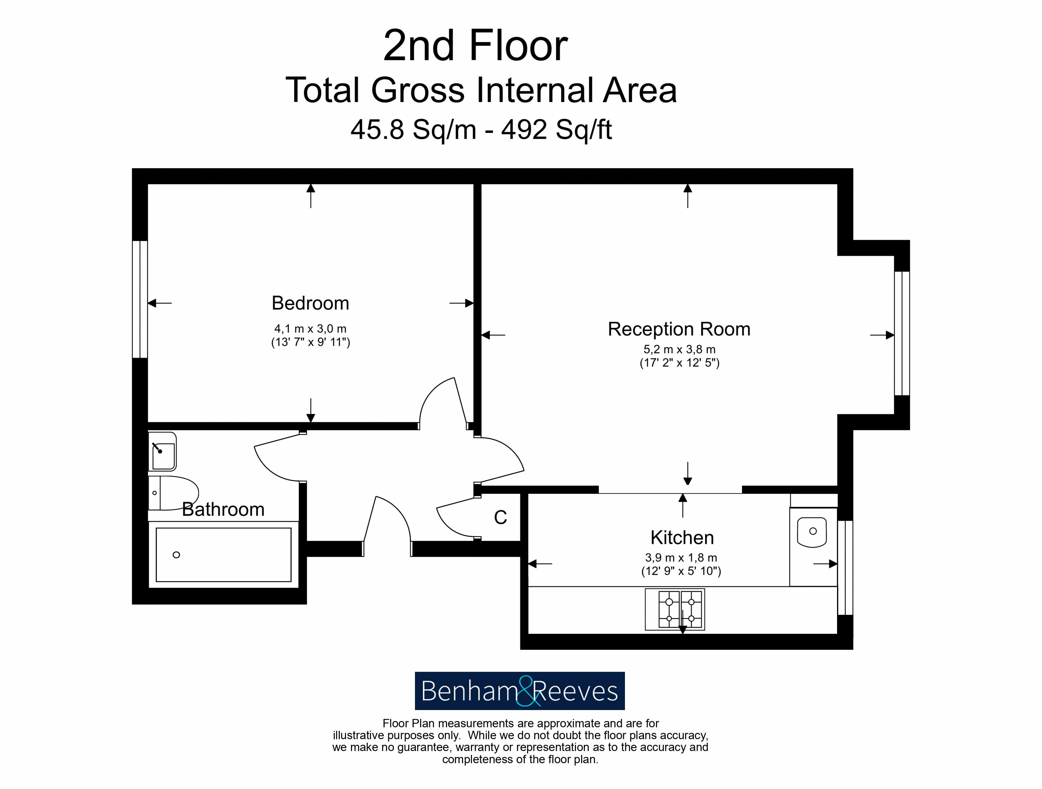1  bedroom flat to rent in Sussex Way, Upper Holloway, N19-Floorplan