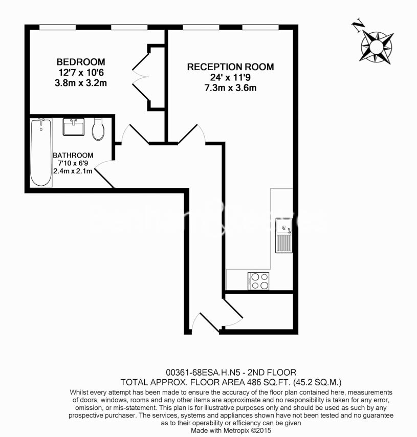 1 bedroom  for sale in Highbury Stadium Square, Highbury, N5-Floorplan
