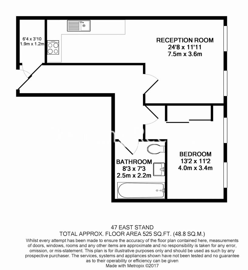 1 bedroom flat to rent in Highbury Stadium Square, Highbury, N5-Floorplan