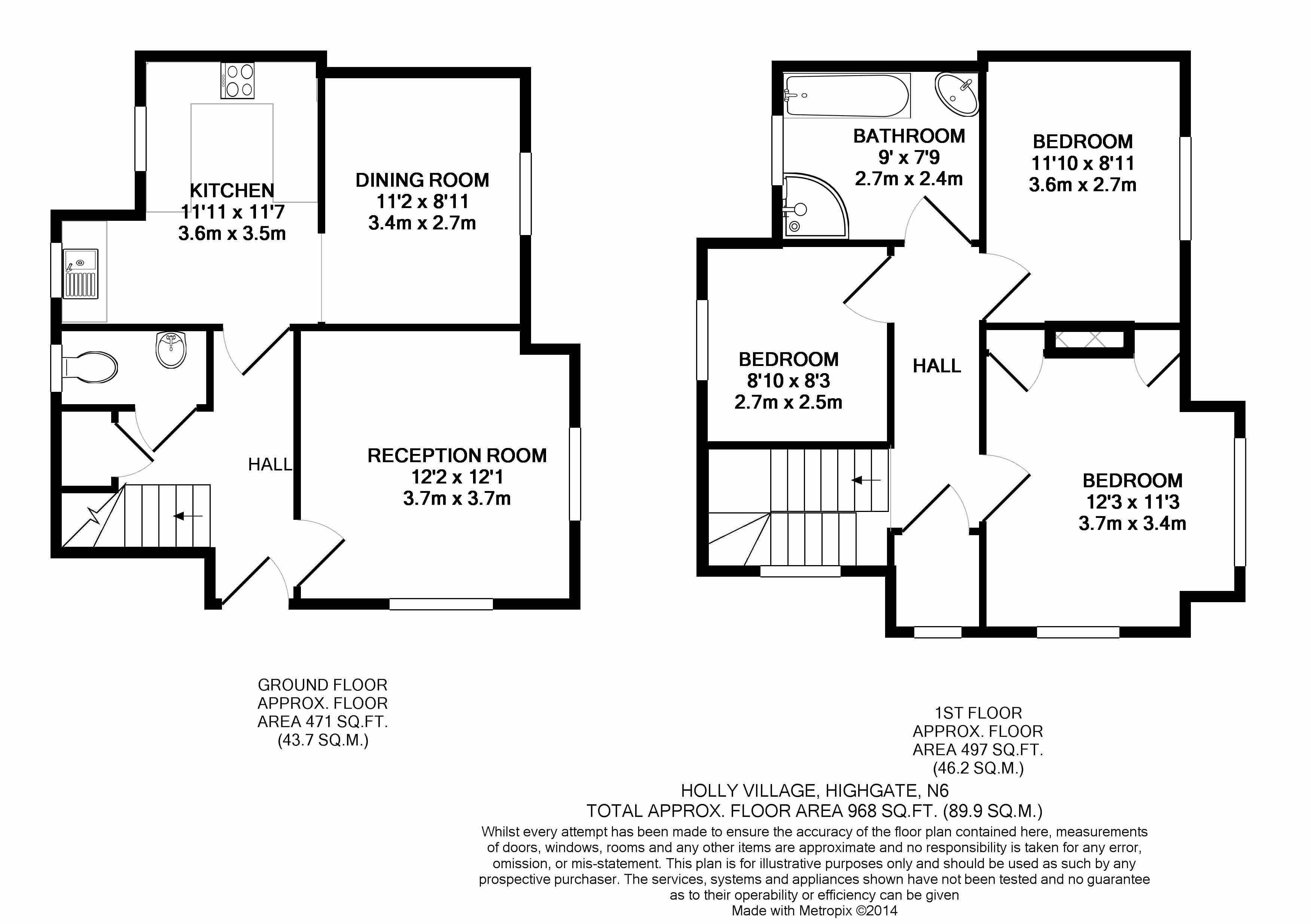 3  bedrooms house to rent in Holly Village, Highgate, N6-Floorplan