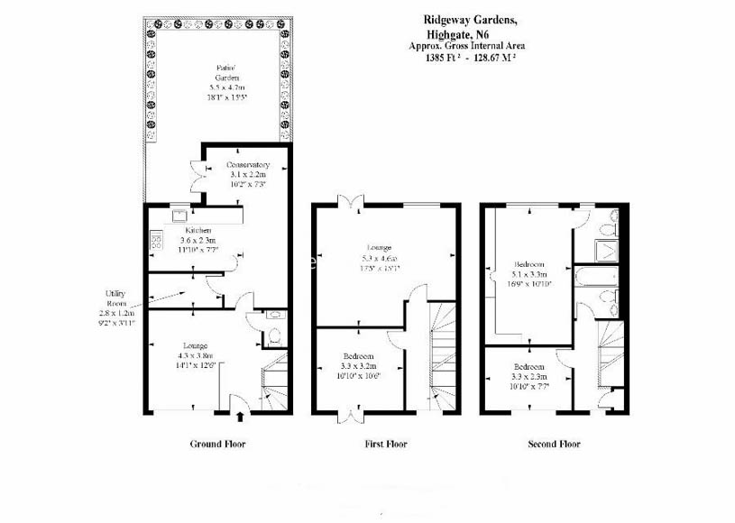 4 bedrooms house to rent in Ridgeway Gardens, Hampstead, N6-Floorplan