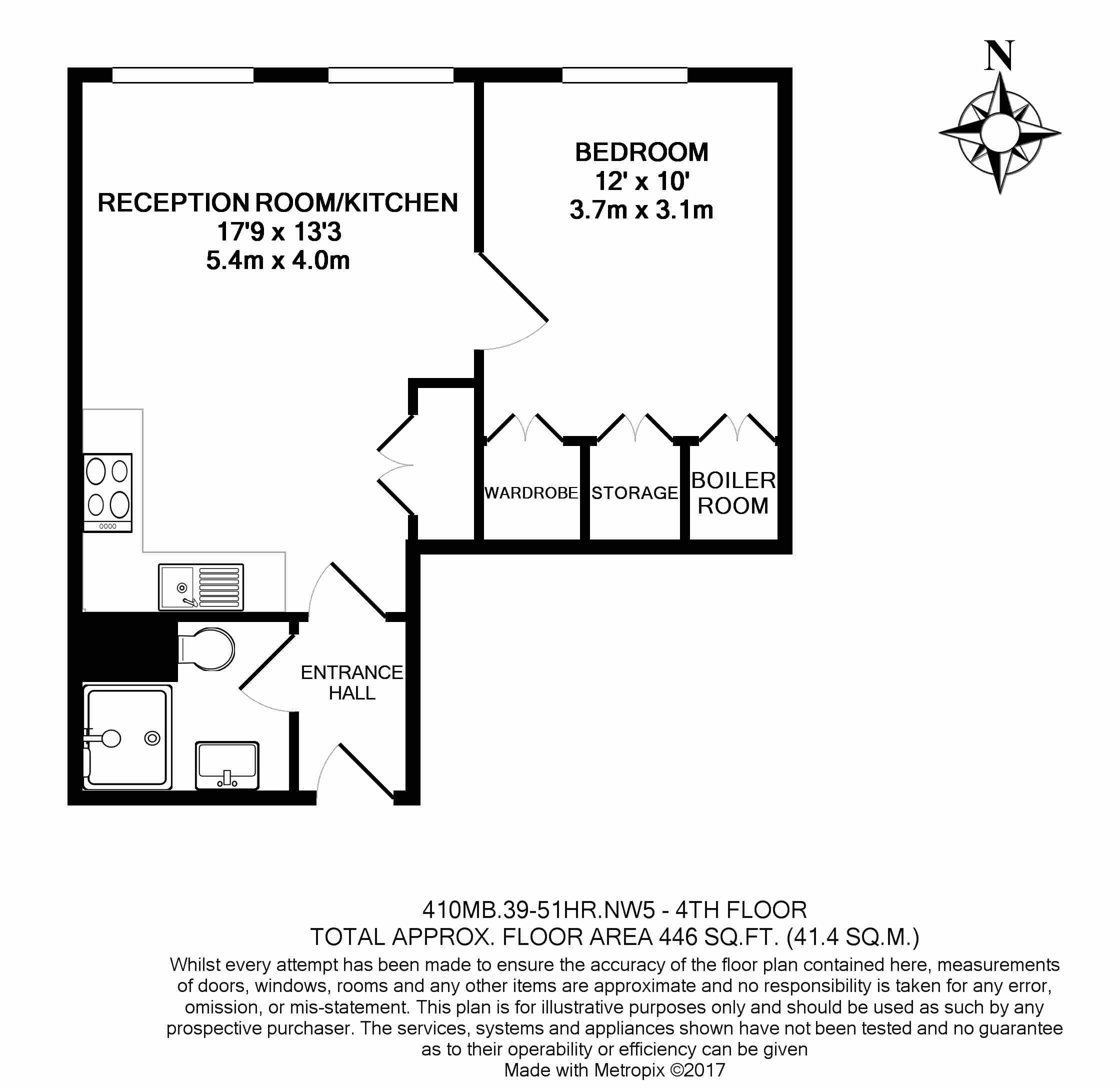 1  bedroom flat to rent in Highgate Road, Highgate, NW5-Floorplan