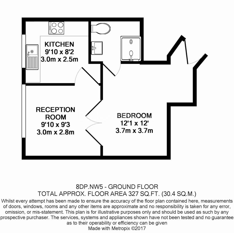 1 bedroom flat to rent in Dartmouth Park Hill, Dartmouth Park, NW5-Floorplan