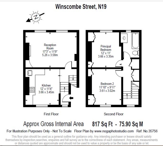 2 bedrooms flat to rent in Winscombe Street, Dartmouth Park, N19-Floorplan
