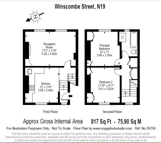 2  bedrooms flat to rent in Winscombe Street, Dartmouth Park, N19-Floorplan