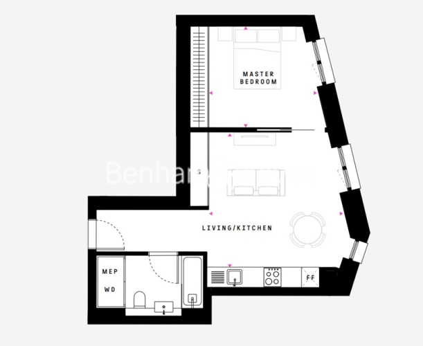 1 bedroom flat to rent in Ashley Road, Tottenham Hale, N17-Floorplan