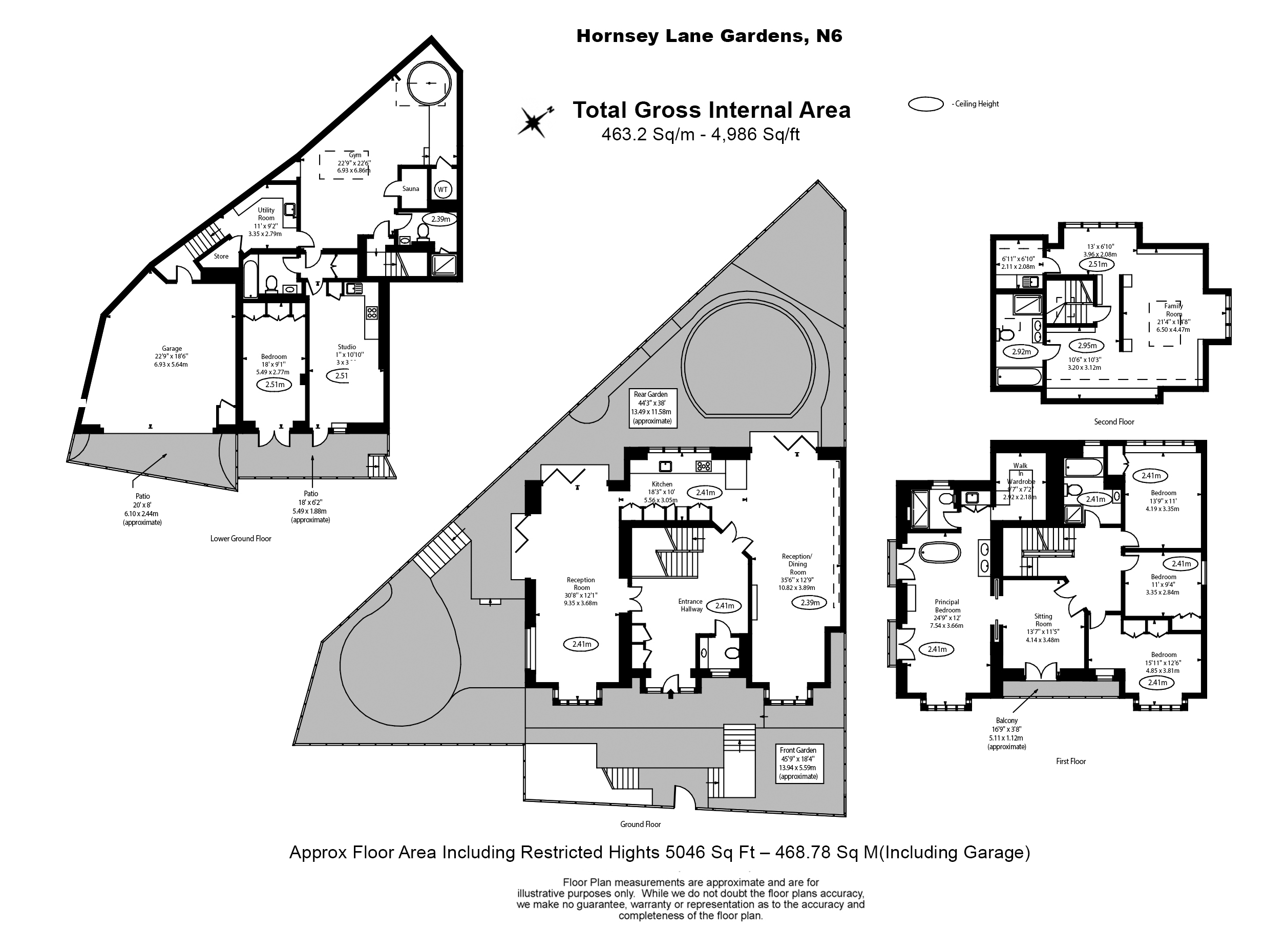 5  bedrooms flat to rent in Hornsey Lane Gardens, Highgate, N6-Floorplan
