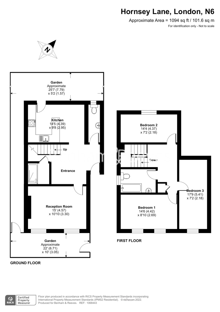 3 bedrooms flat to rent in Hornsey Lane, Highgate, N6-Floorplan