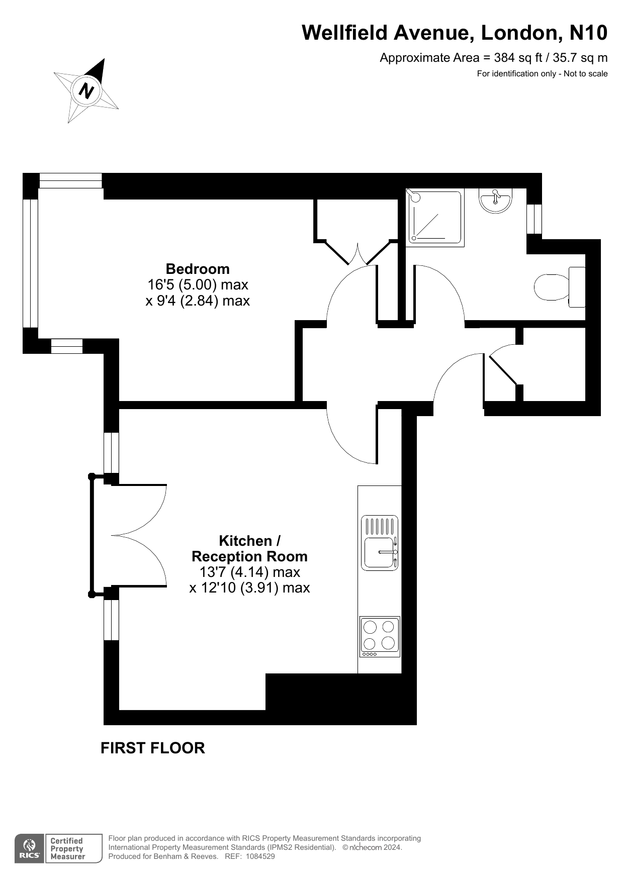 1 bedroom flat to rent in Wellfield Avenue, Muswell Hill, N10-Floorplan