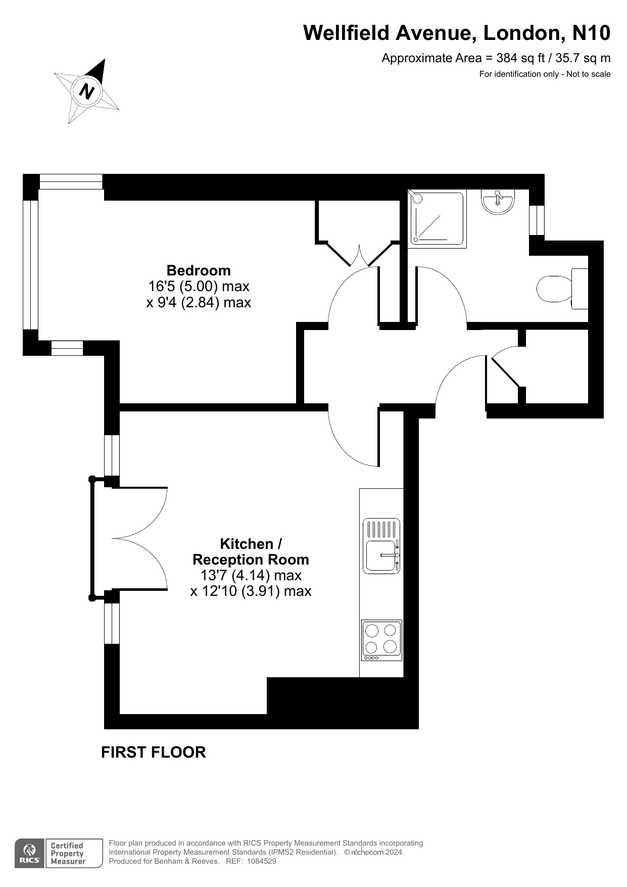 1  bedroom flat to rent in Wellfield Avenue, Muswell Hill, N10-Floorplan