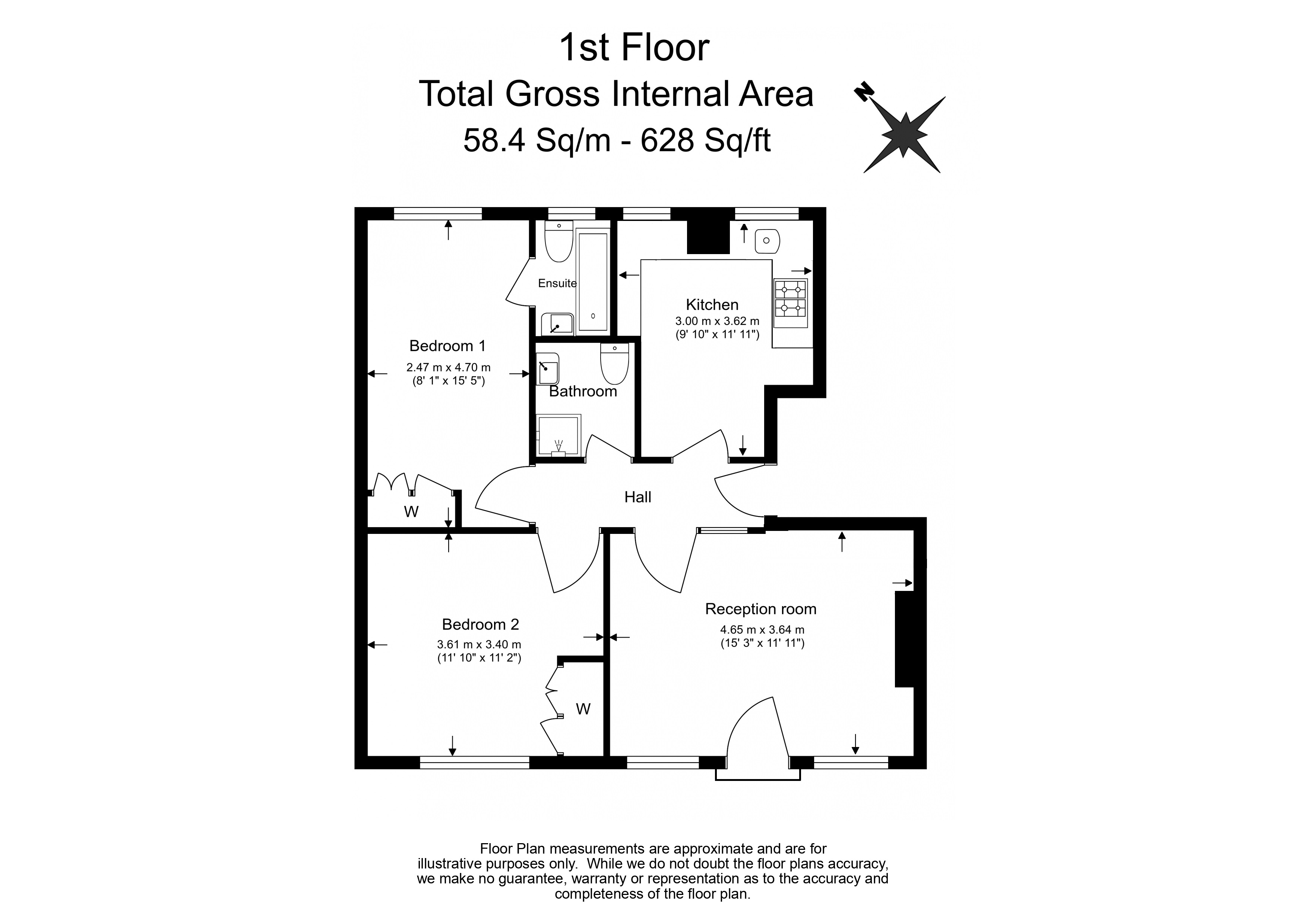 2  bedrooms flat to rent in Great North Road, East Finchley, N2-Floorplan