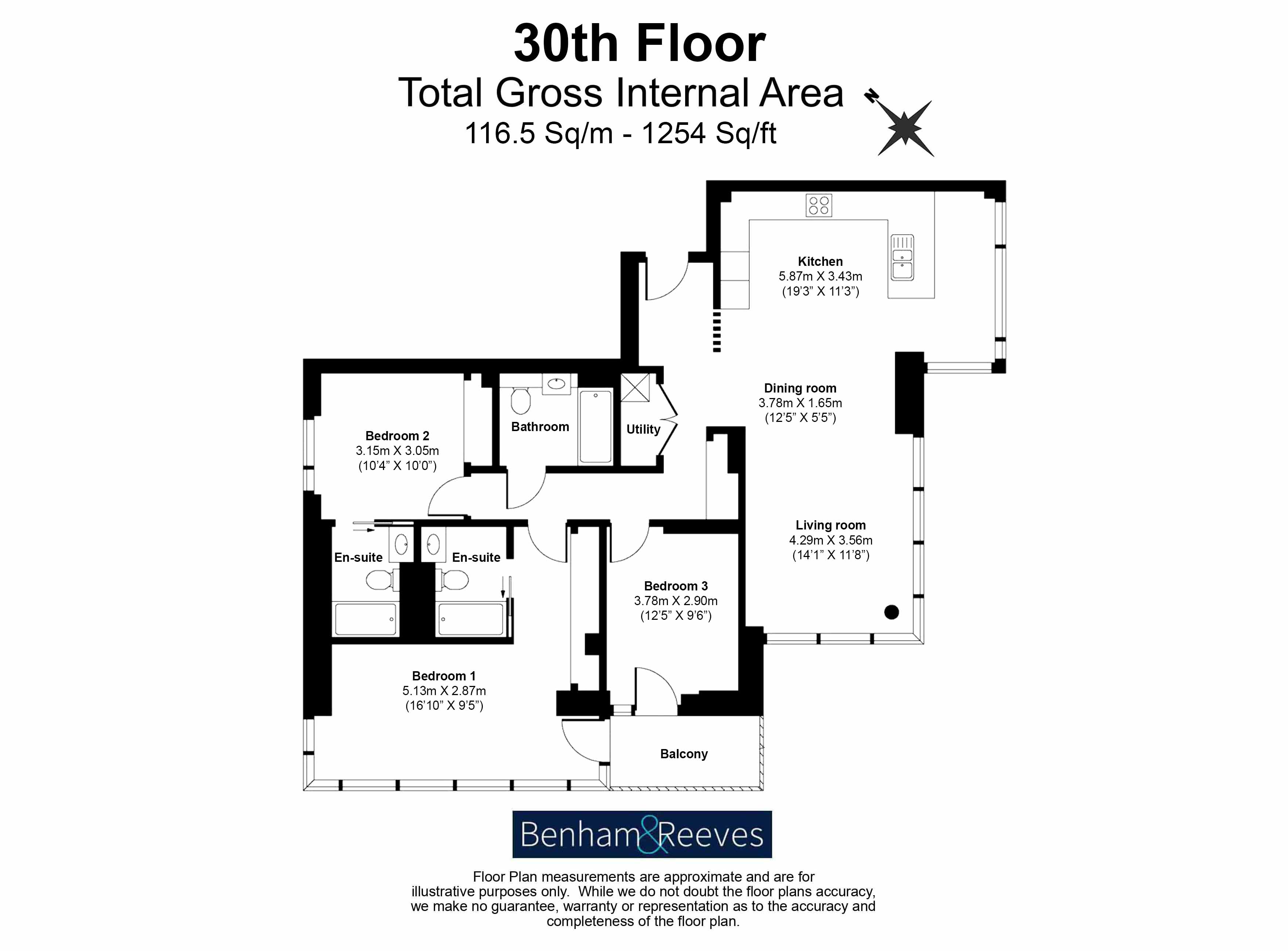 3  bedrooms flat to rent in Skyline Apartment, Devan Grove, N4-Floorplan