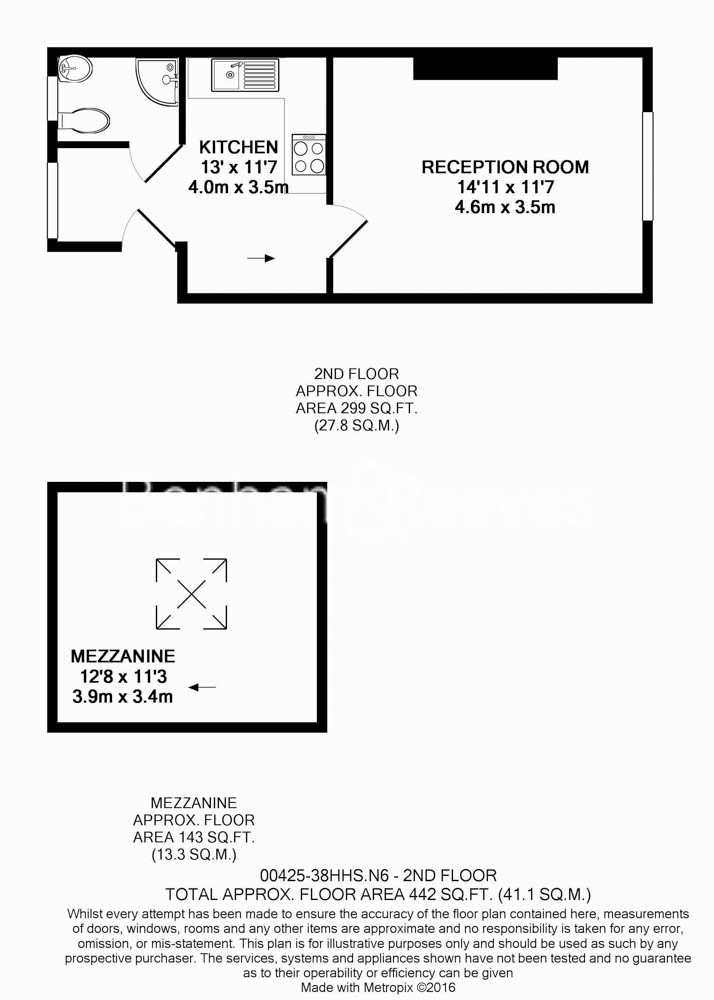 1  bedroom flat to rent in Highgate High Street, Highgate Village, N6-Floorplan