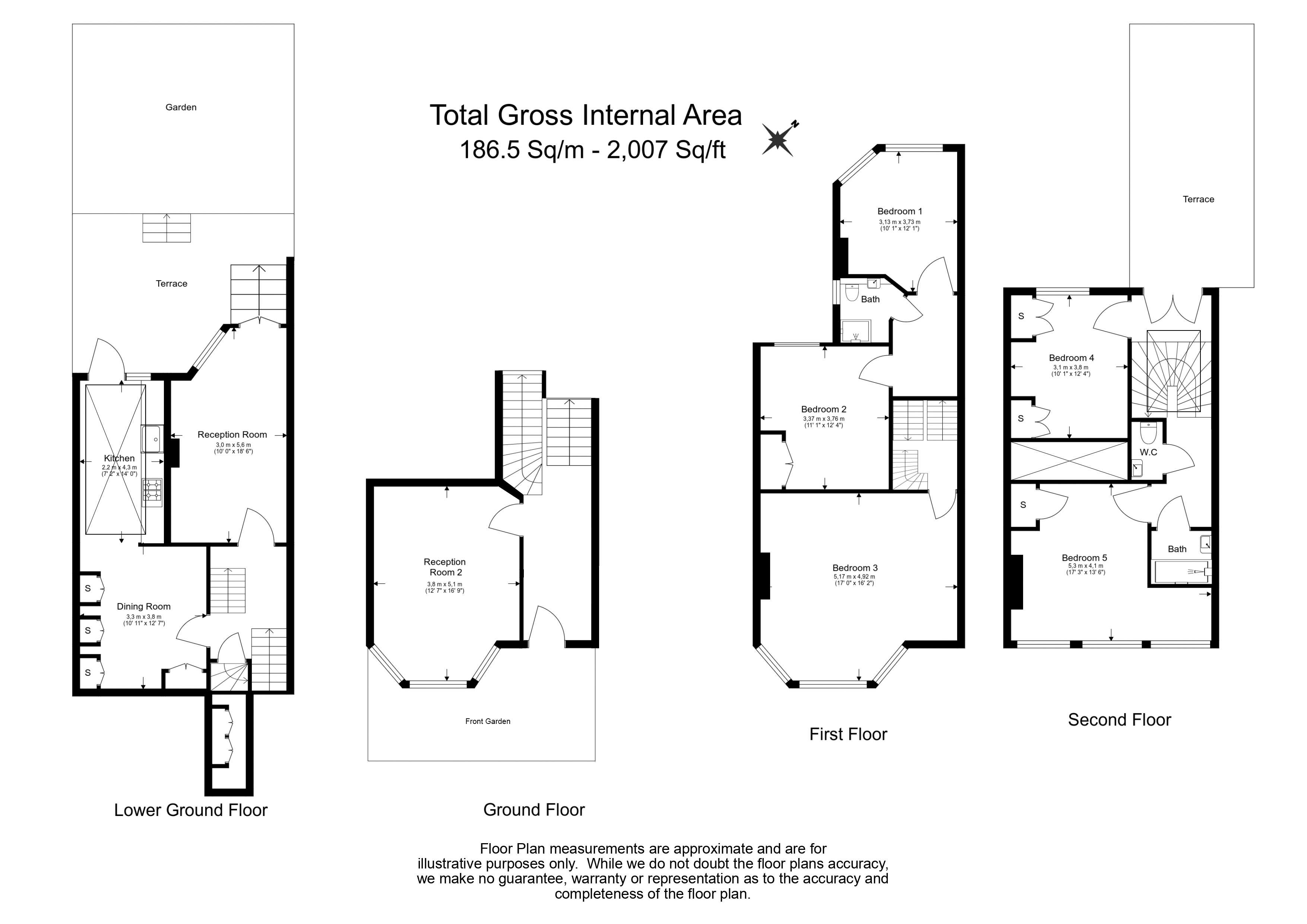 5  bedrooms house to rent in Priory Gardens, Highgate, N6-Floorplan