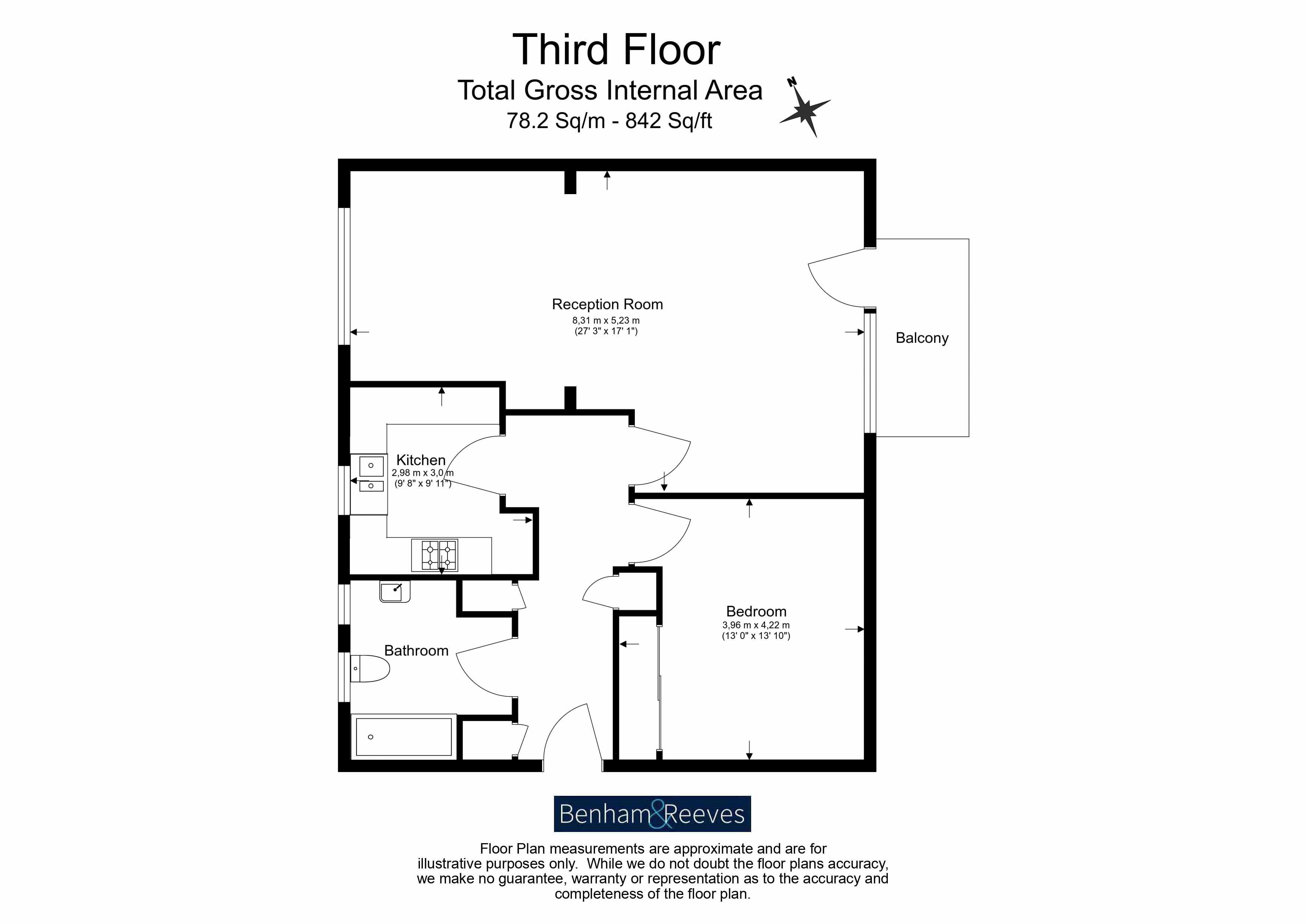 1  bedroom flat to rent in Fitzroy Court, Shepherds Hill, N6-Floorplan