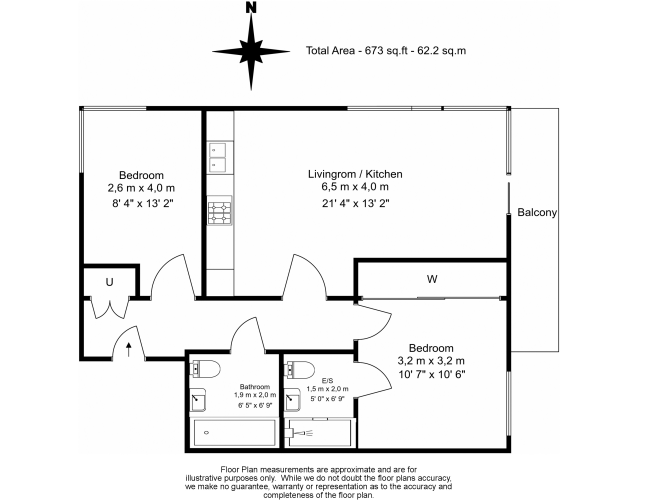 2  bedrooms flat to rent in Woodberry Park, Highgate, N4-Floorplan