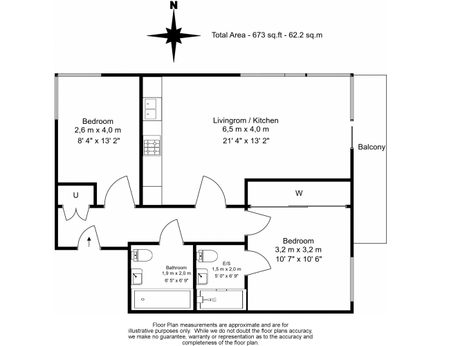 2 bedrooms flat to rent in Woodberry Park, Highgate, N4-Floorplan